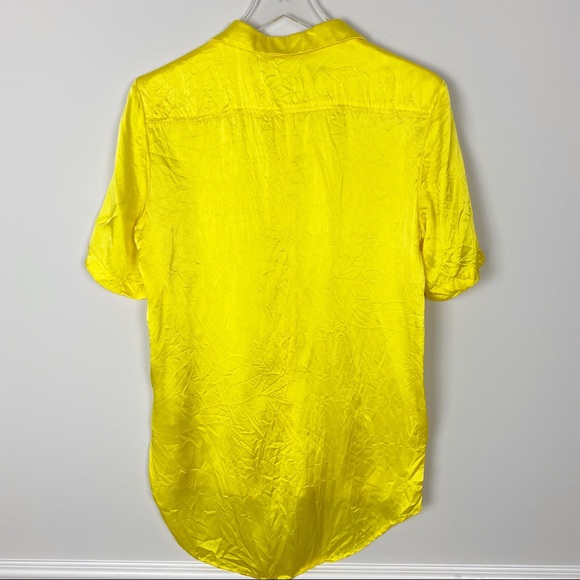 Amanda Uprichard yellow satin button down top - Picture 2 of 3